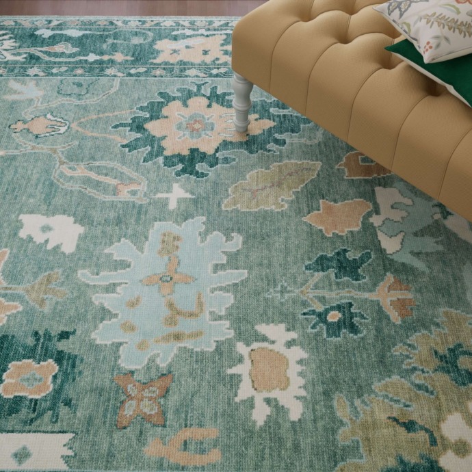 green green grass rug