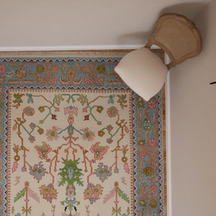 lady in pink rug