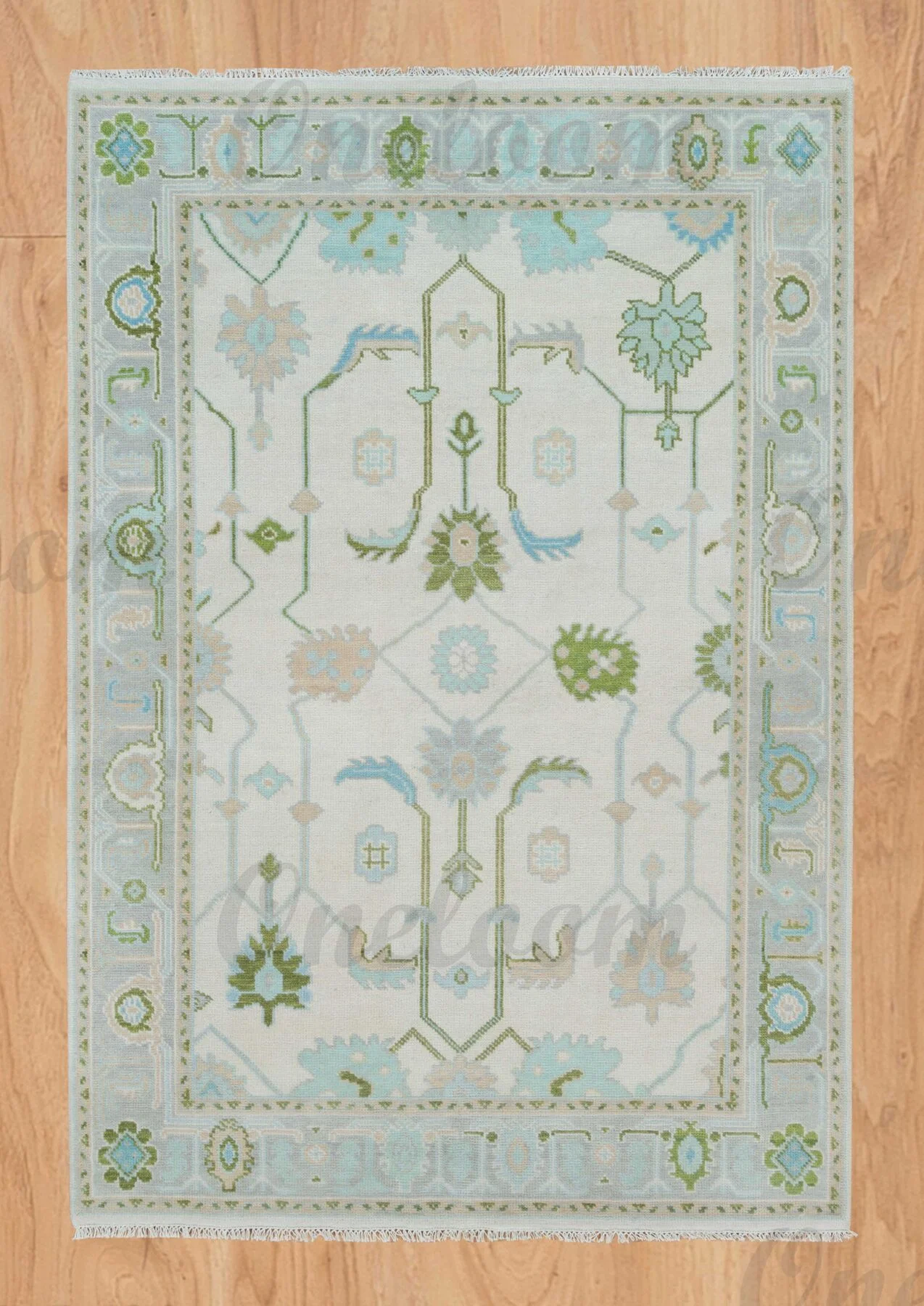 Hand Knotted Pastel Area Rug