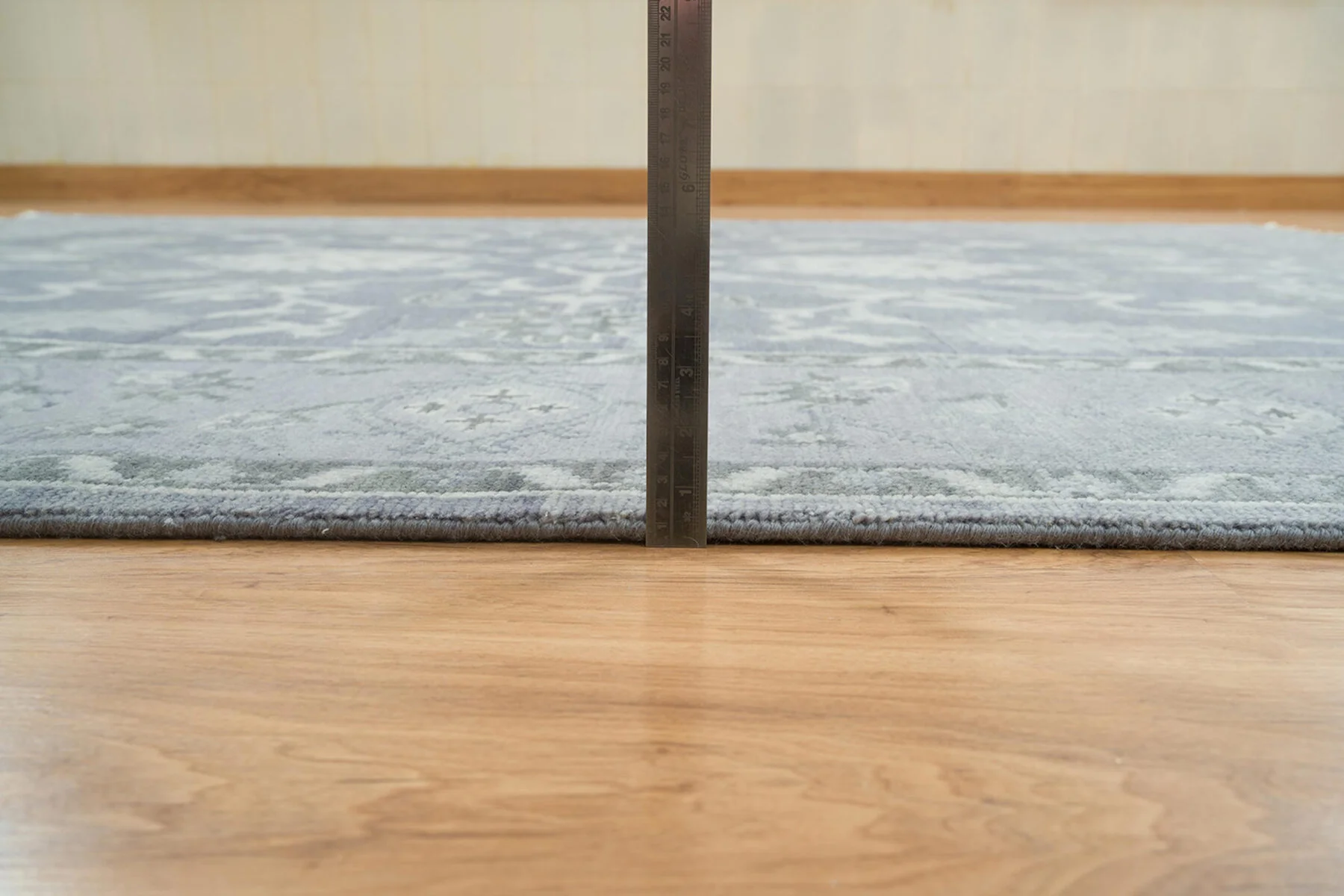 Slate Hand-Knotted Oushak Rug – Palmette & Vine