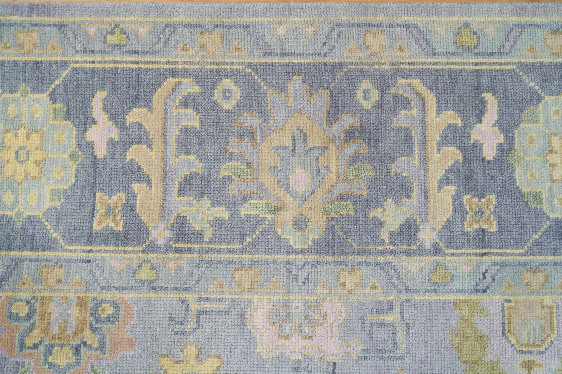 Lavender Hand-Knotted Oushak Rug – Rosette & Palmette