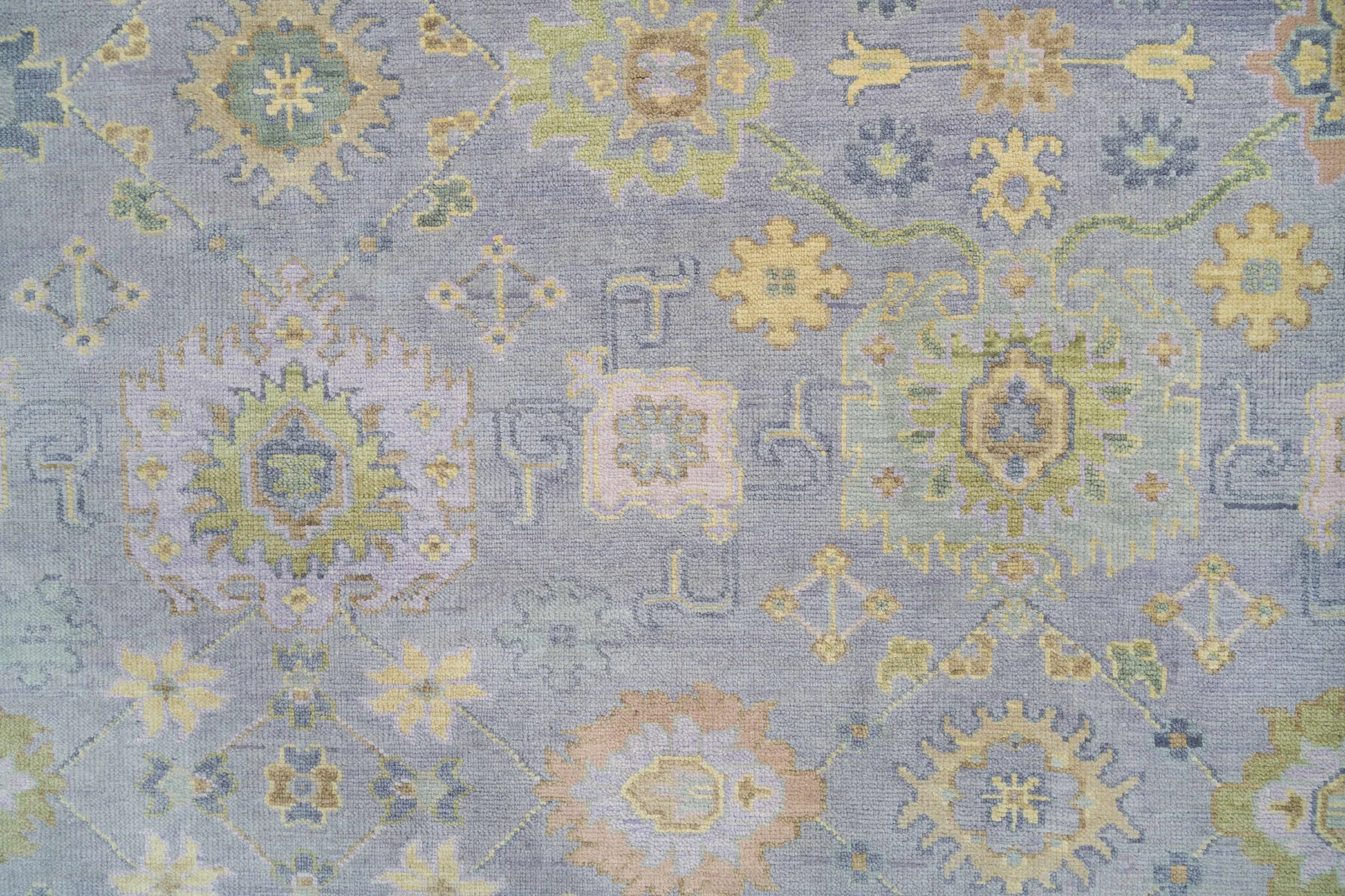 Lavender Hand-Knotted Oushak Rug – Rosette & Palmette