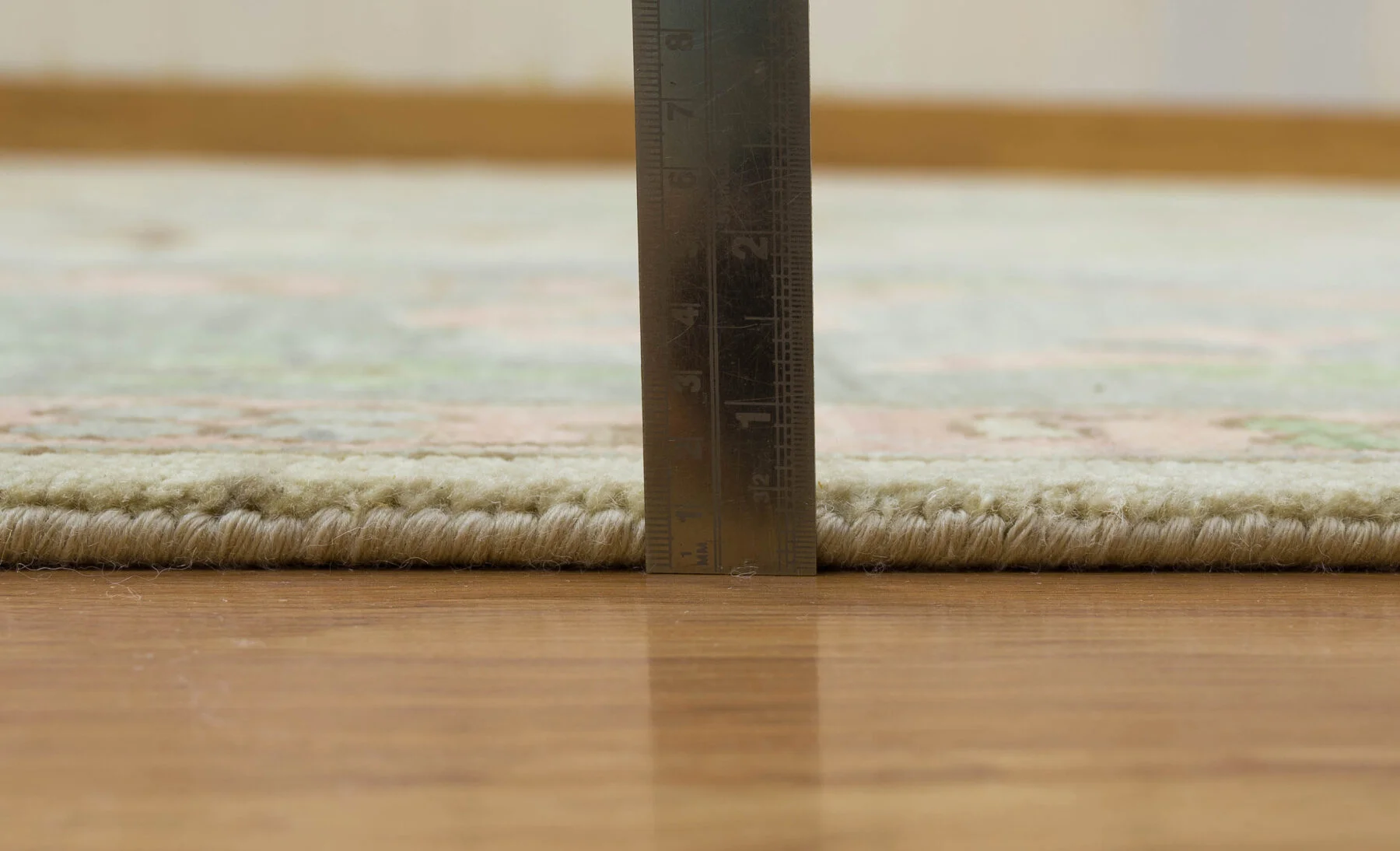 Sand & Green Hand-Knotted Oushak Rug – Palmette & Rosette