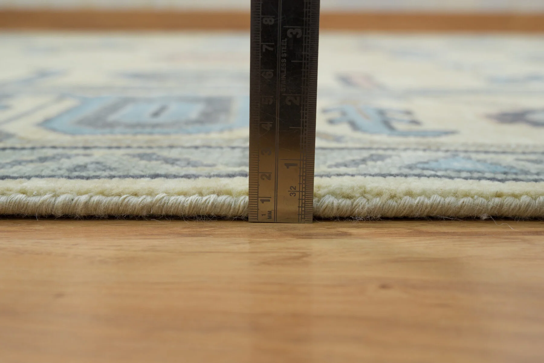 Sand & Charcoal Hand-Knotted Oushak Rug – Palmette & Vine