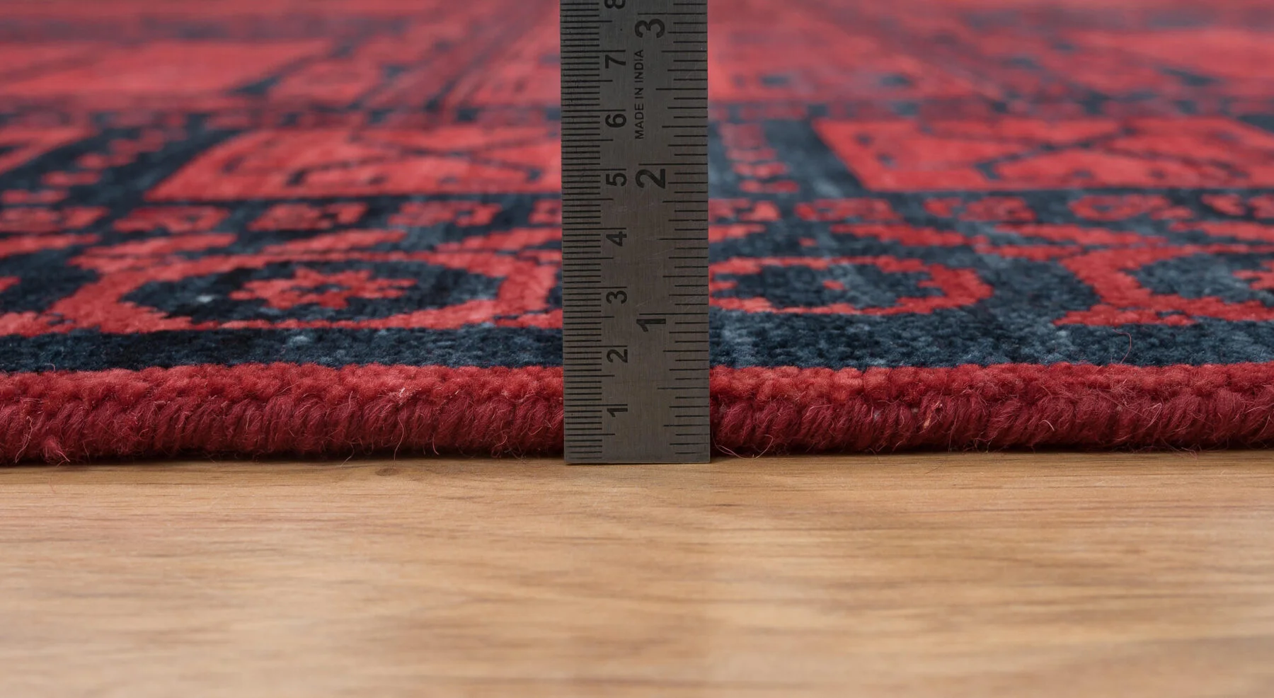 Red Hand-Knotted Tribal Rug – Diamond & Gul