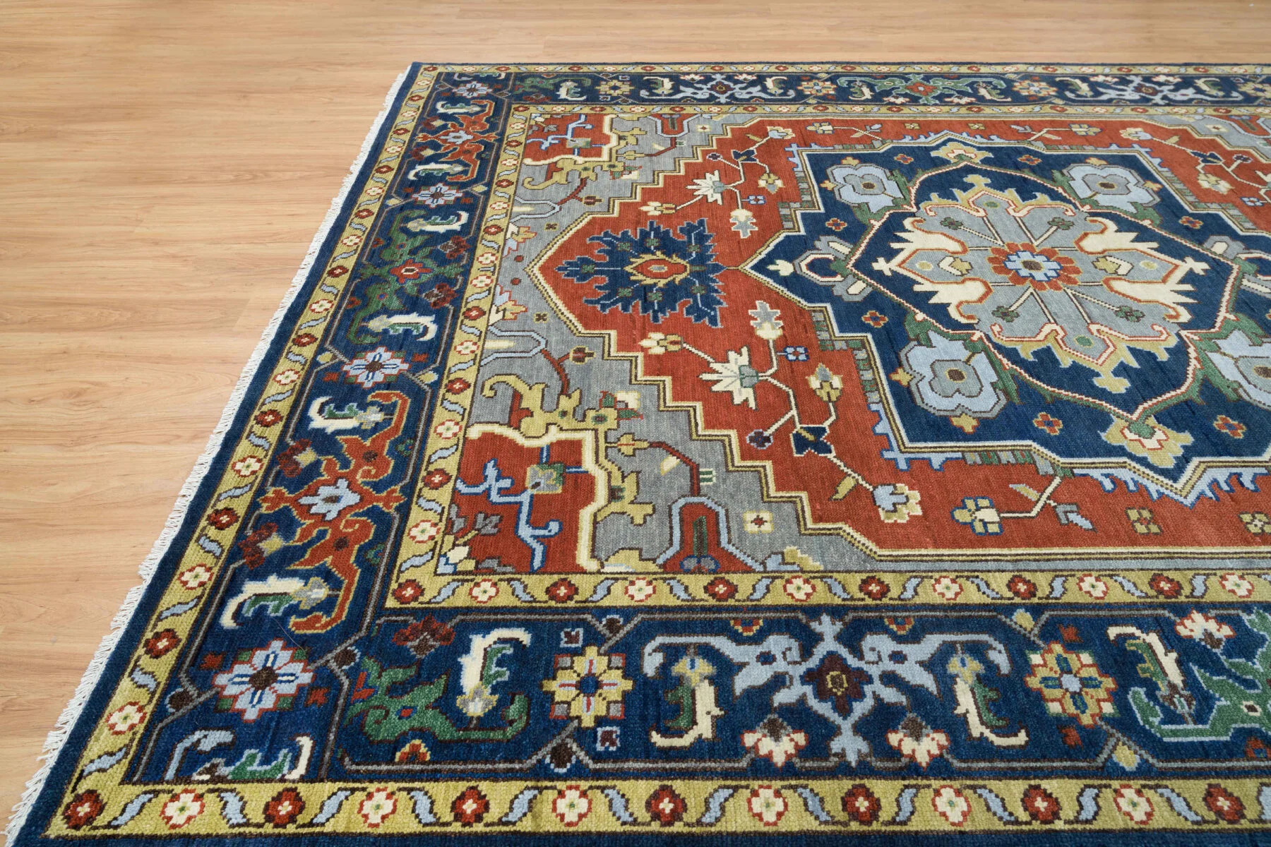 Rust Hand-Knotted Medallion Rug – Medallion & Palmette