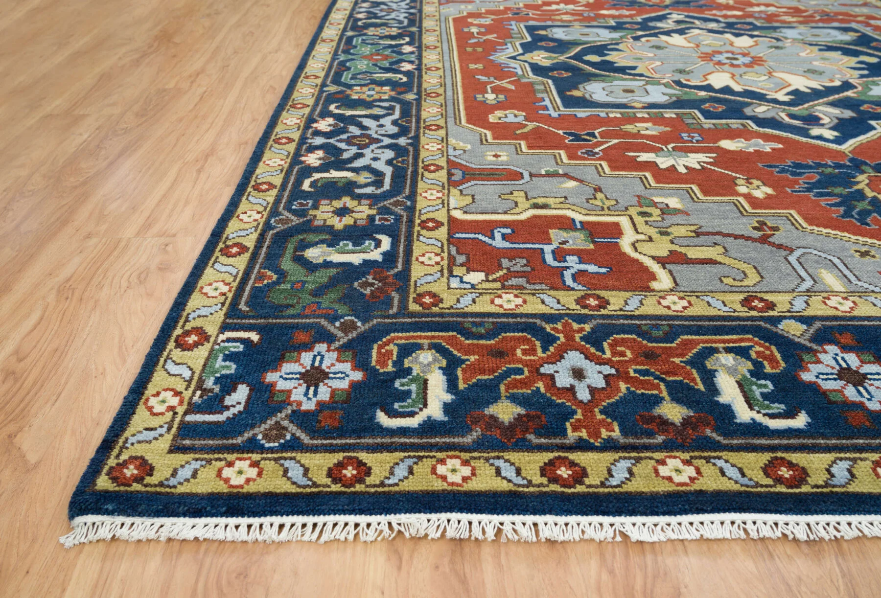 Rust Hand-Knotted Medallion Rug – Medallion & Palmette
