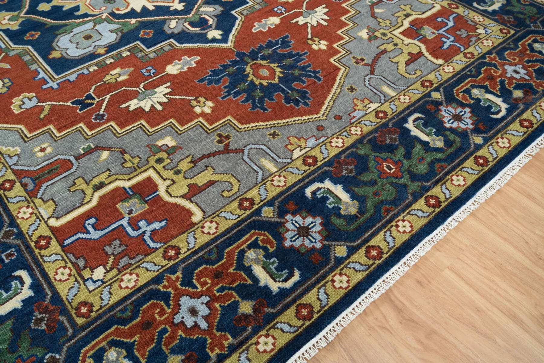 Rust Hand-Knotted Medallion Rug – Medallion & Palmette