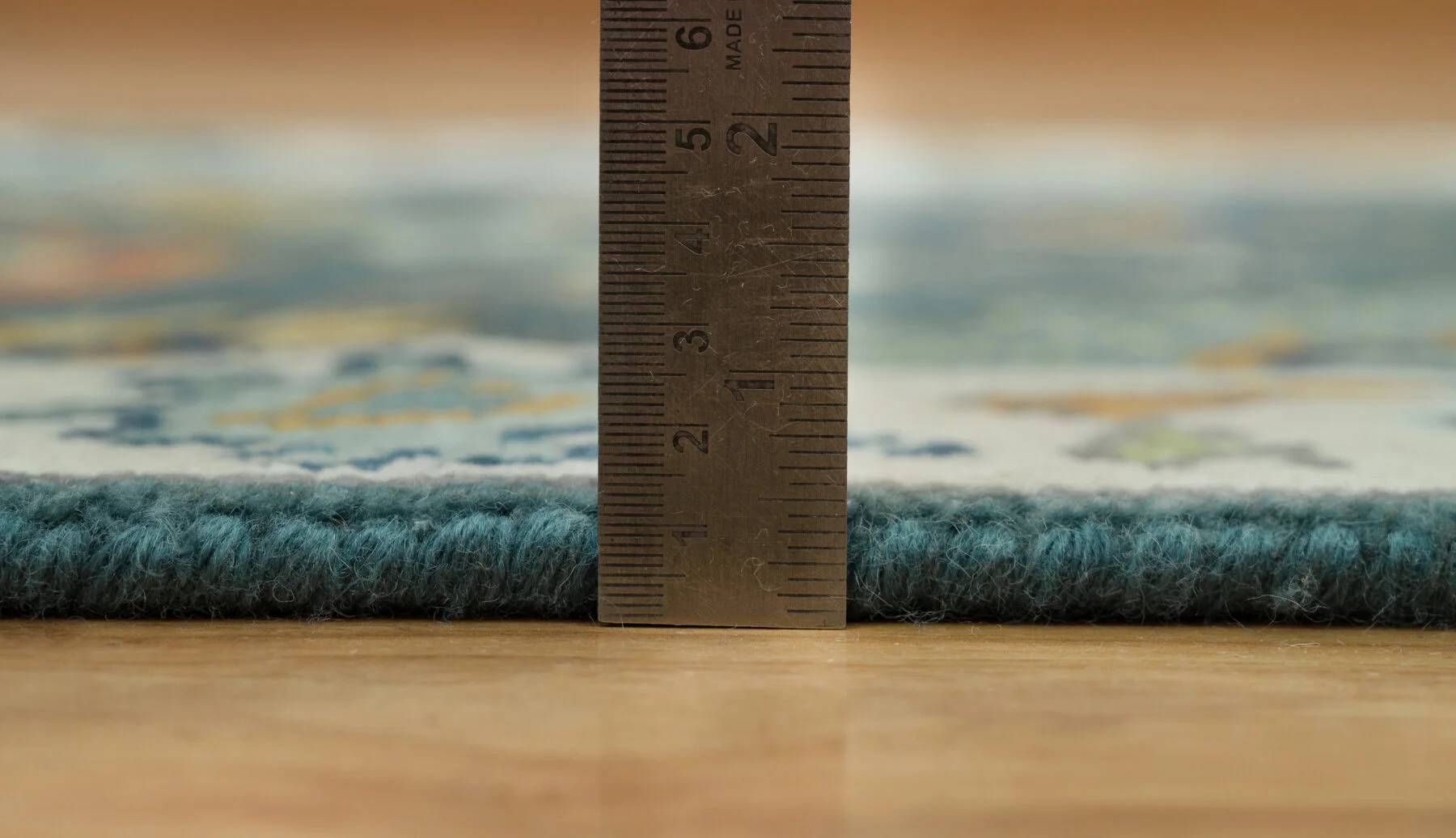Teal Hand-Knotted Floral Rug – Rosette & Palmette